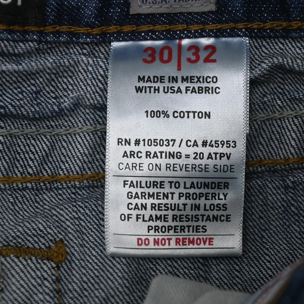 Ariat 30x32 Dark Bold Stitch Stretch Denim FR M4 Relaxed Boot Cut Mens Jeans